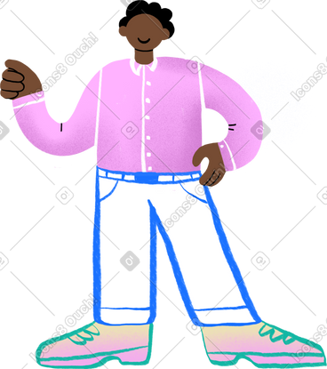 Office worker stands with his hand on his hip PNG, SVG