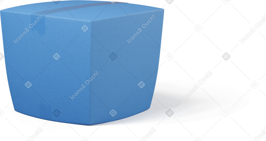 3D Vista de tres cuartos de una caja cerrada azul PNG, SVG