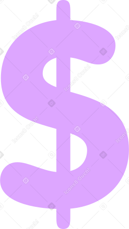Énorme signe dollar violet PNG, SVG