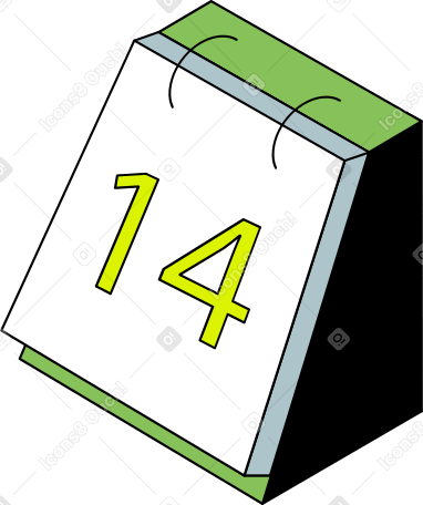 calendar with the number fourteen PNG, SVG