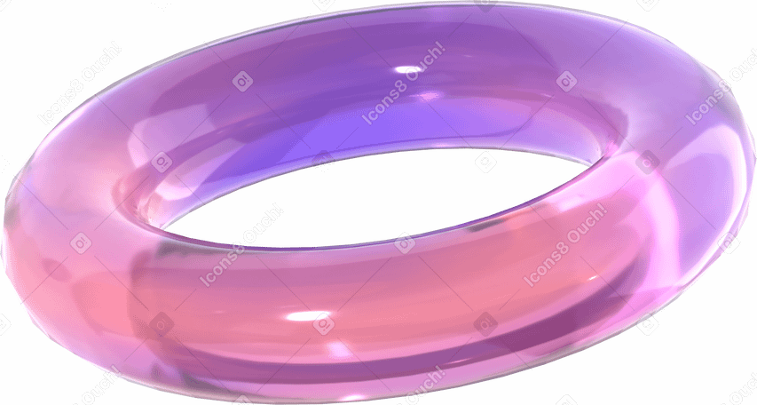 3D Glänzend transparenter torus PNG, SVG