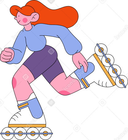 girl on inline skates в PNG, SVG