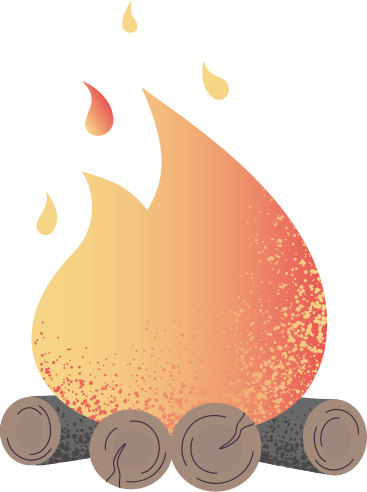 Fire with firewood PNG, SVG