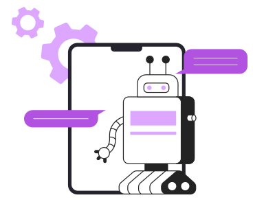 Support chatbot answering customers' questions PNG, SVG