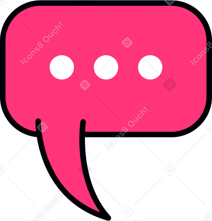 pink speech bubble with tree dot PNG, SVG
