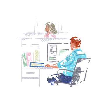 People working in the office PNG, SVG
