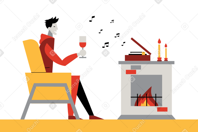 Relaxing evening Illustration in PNG, SVG