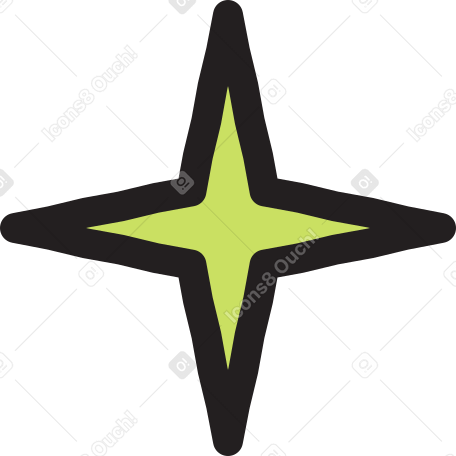 green four pointed star Illustration in PNG, SVG