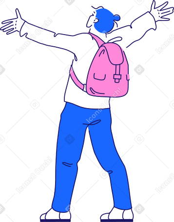 traveler with outstretched arms PNG, SVG