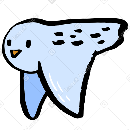 polar owl flying Illustration in PNG, SVG