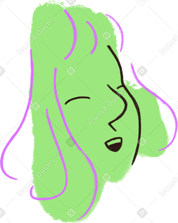 young woman with long hair в PNG, SVG