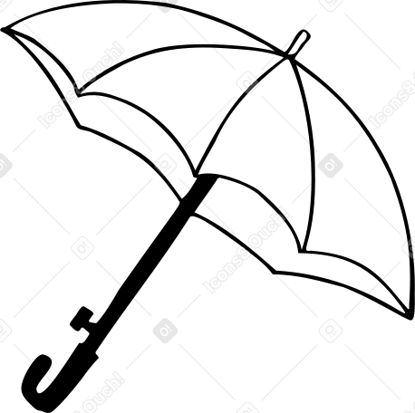打开白色雨伞 PNG, SVG