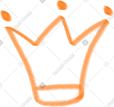 Orange linear crown PNG, SVG