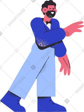 man groom in blue suit PNG, SVG