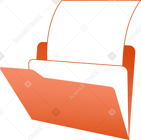 оранжевая папка с документами в PNG, SVG