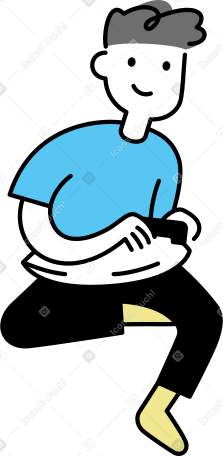 young man with a gamepad PNG, SVG