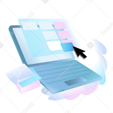 Sistema di gestione agile sul laptop PNG, SVG