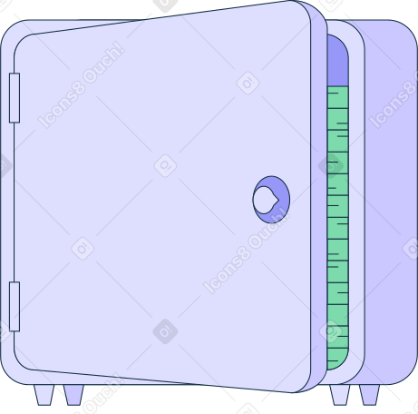 open iron safe with money Illustration in PNG, SVG
