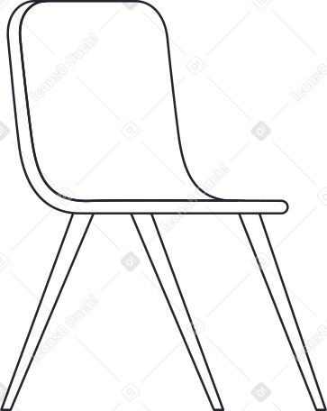 white chair with three legs Illustration in PNG, SVG