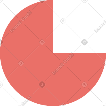 Pink antique pie chart shape PNG, SVG