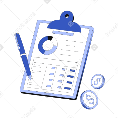 Financial planning and budgeting on clipboard PNG, SVG