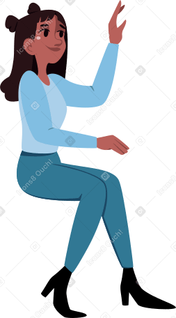 student with raised hand Illustration in PNG, SVG