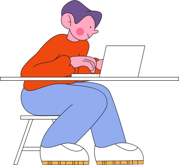 Man is typing on laptop animated illustration in GIF, Lottie (JSON), AE