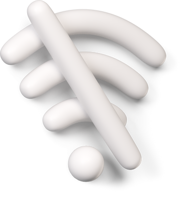 White no wifi icon turned to the right PNG, SVG