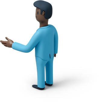Back view of black businessman holding out his hand PNG, SVG