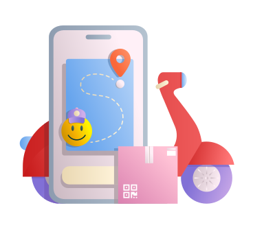 Tracking order delivery on smartphone PNG, SVG