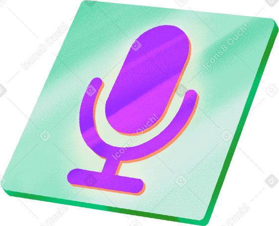 microphone icon on the green square PNG, SVG