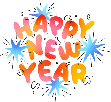 lettering happy new year noisy text PNG, SVG