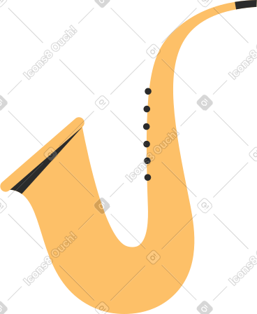 Yellow saxophone PNG, SVG