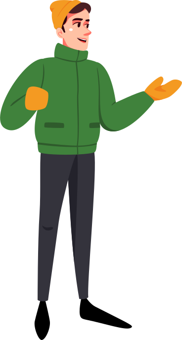 man in green jacket PNG, SVG