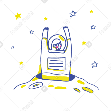Journey to the moon Illustration in PNG, SVG