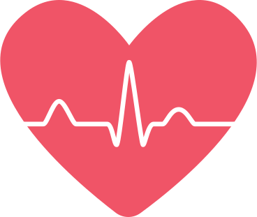red heart with cardiogram PNG, SVG