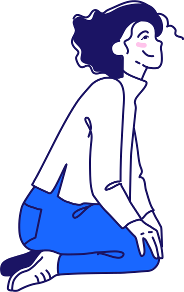 woman sitting on her knees side view PNG, SVG