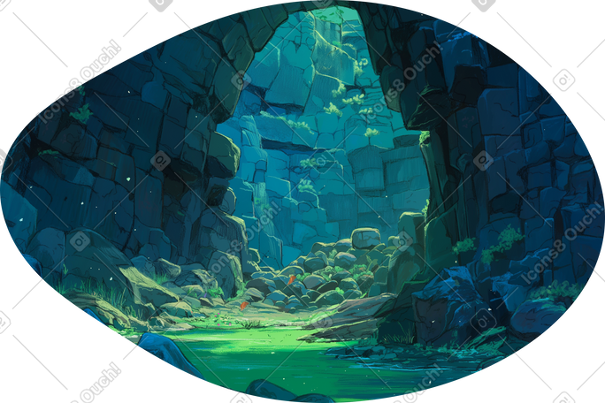 sea cave background PNG, SVG