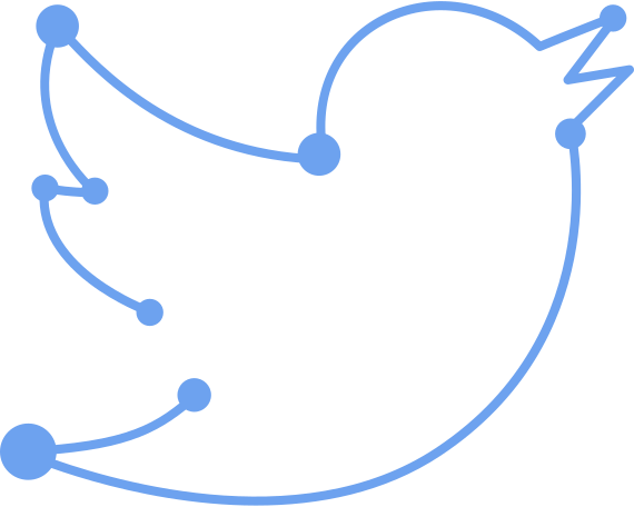 bird with blue line Illustration in PNG, SVG