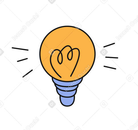 Light bulb pops up and lights up Illustration in PNG, SVG