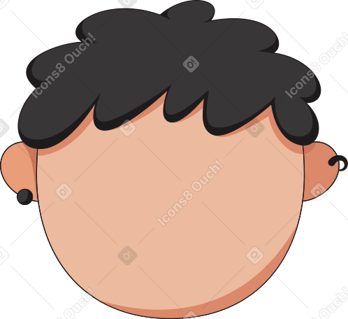 face with curly hair PNG, SVG