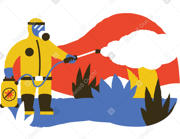 Man disinfecting the environment PNG, SVG