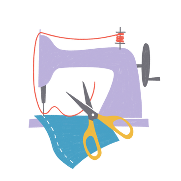 Sewing machine and scissors PNG, SVG