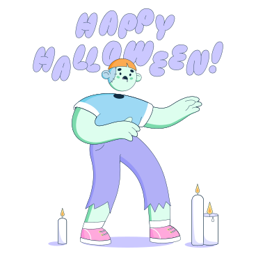 Fröhlicher halloween-schriftzug mit zombie PNG, SVG