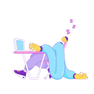 Guy sleeping at his laptop PNG, SVG