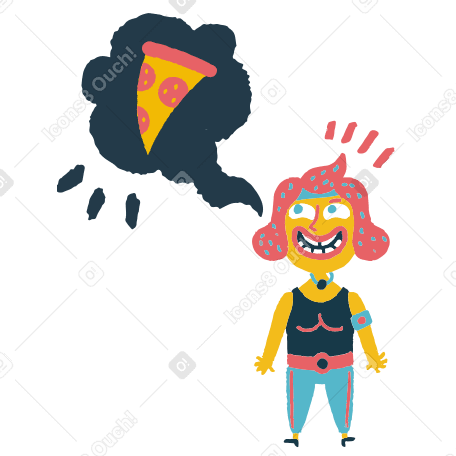 I wish i could have some pizza, burger and coffee right now Illustration in PNG, SVG