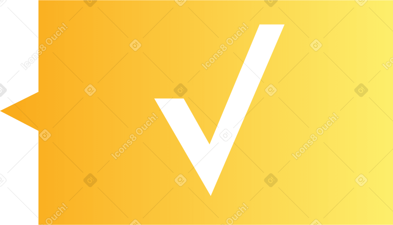 yellow square bubble with a check mark PNG, SVG