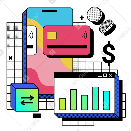 Цифровой кошелек и мобильное банковское приложение в PNG, SVG