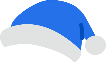 blue santa hat PNG, SVG