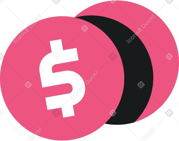 Monedas con signo de dolar PNG, SVG